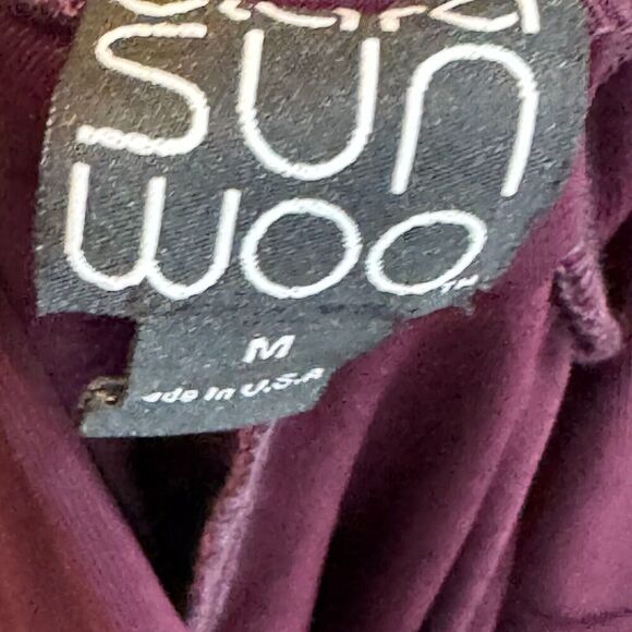 Clara Sun Woo 2 Piece Set Top & Culottte Pants Size Medium Burgundy - Picture 12 of 15